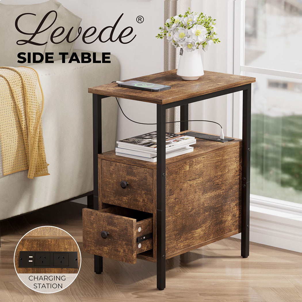 Side Table Narrow Coffee End Table Bedside Table.