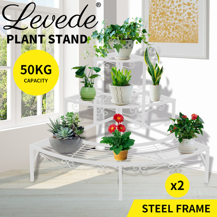 Plant Stand 2X Outdoor Indoor Metal.