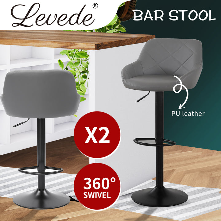 2x Bar Stools Kitchen Chairs Swivel Barstools.