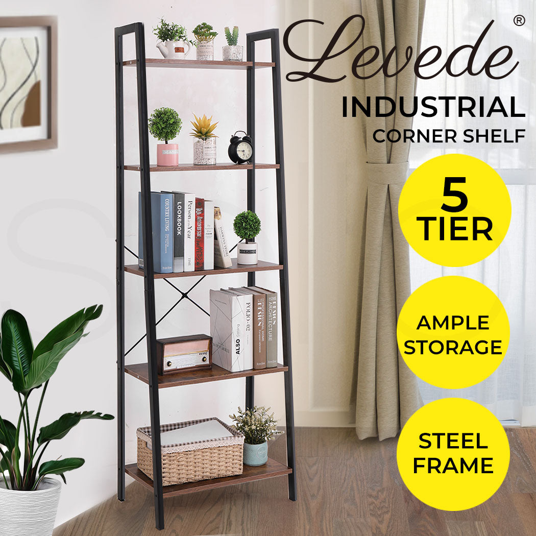 5 Tier Ladder Shelf Bookshelf.