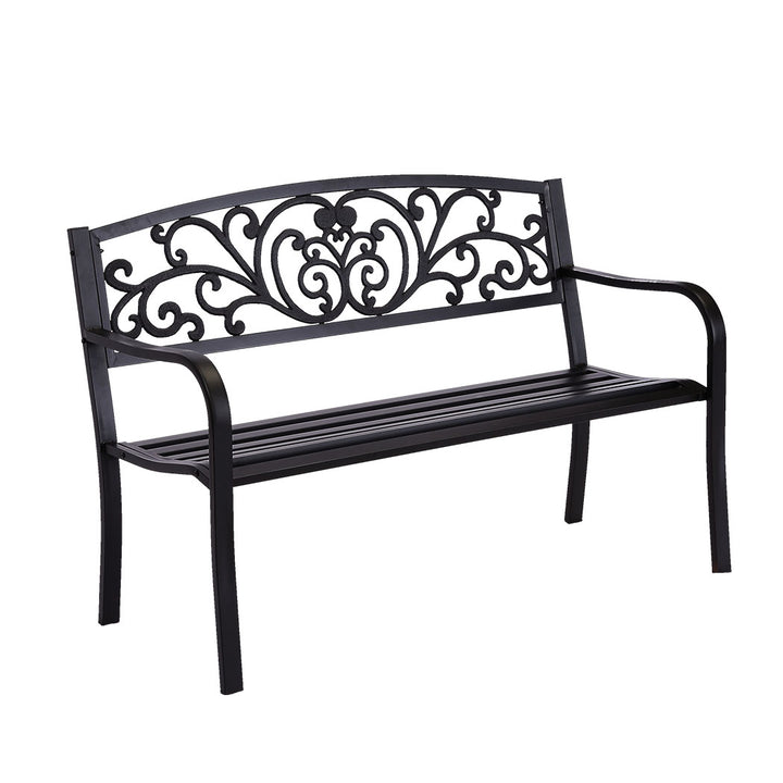 Levede Garden Bench Seat Outdoor Furniture Black.