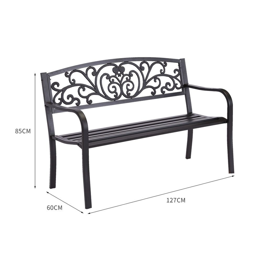 Levede Garden Bench Seat Outdoor Furniture Black.