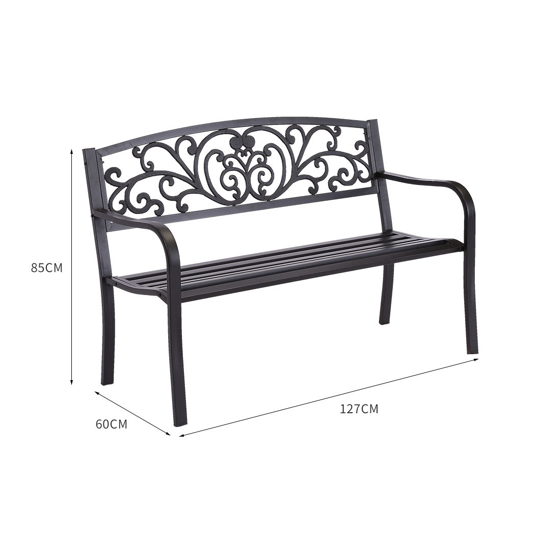 Levede Garden Bench Seat Outdoor Furniture Black.