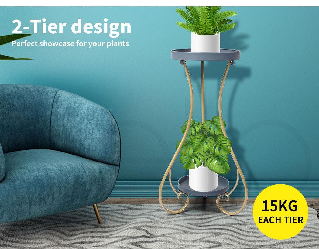 Plant Stand 2 Tiers for Outdoor and Indoor Use -Large