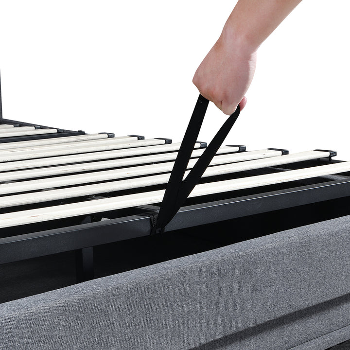 Gas Lift Bed Frame with Storage LED & USB.