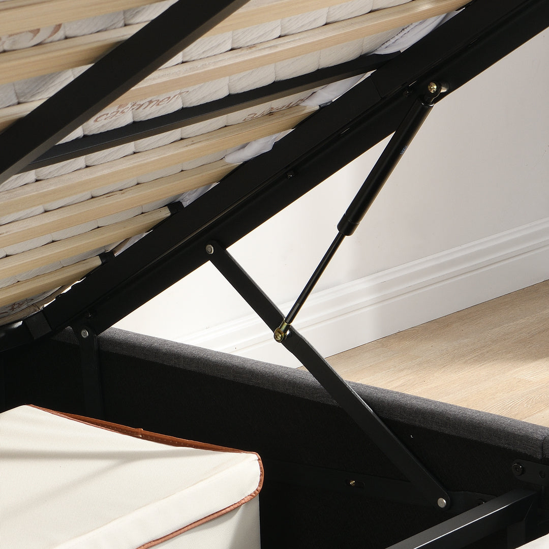 Gas Lift Bed Frame with Storage LED & USB.