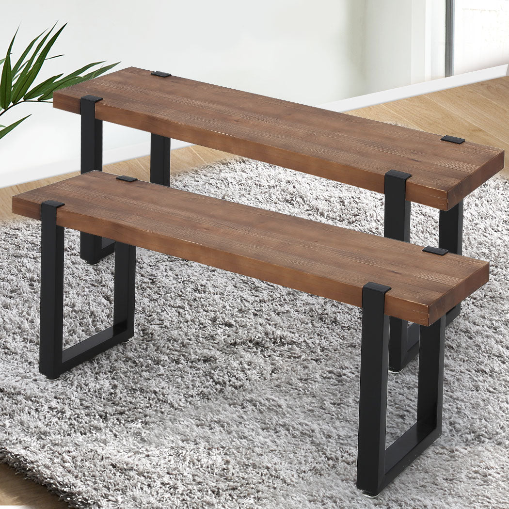 Levede 2x Dining Bench Chairs Wooden.
