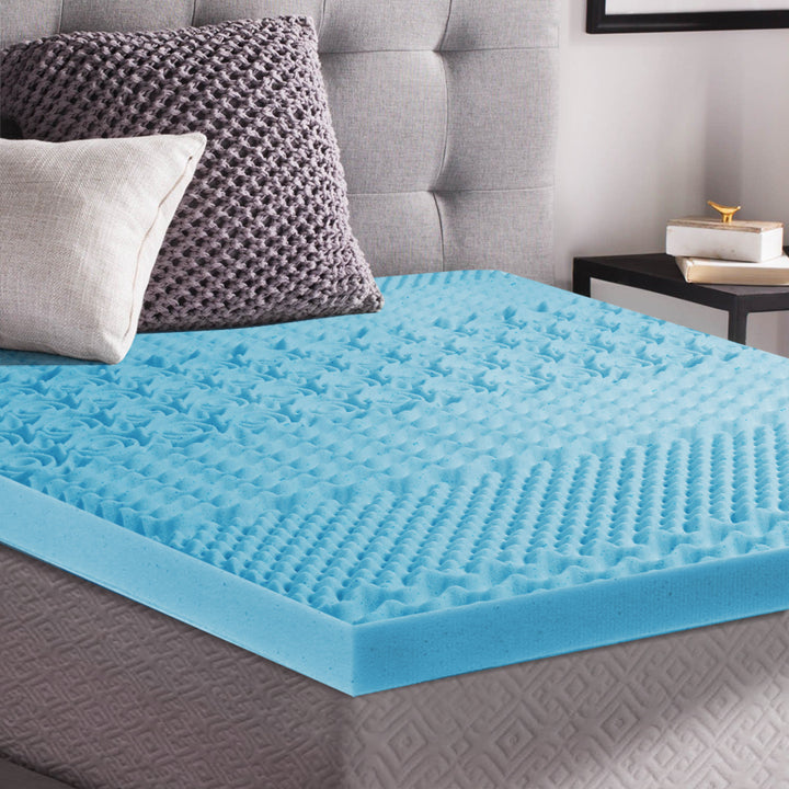 7-Zone Cool Gel Memory Foam Bamboo Queen Mattress Topper.
