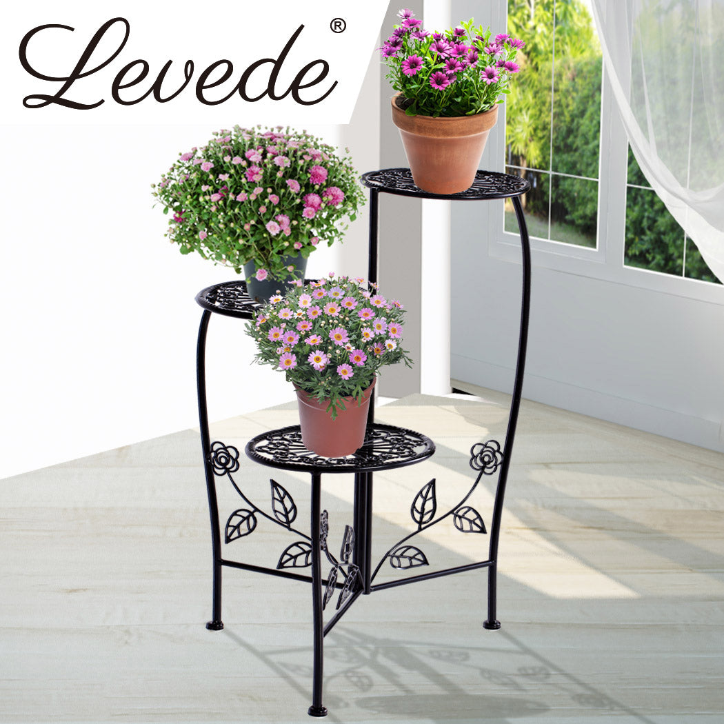 2X Wrought Iron Outdoor Indoor Flower Black 2 Pack.