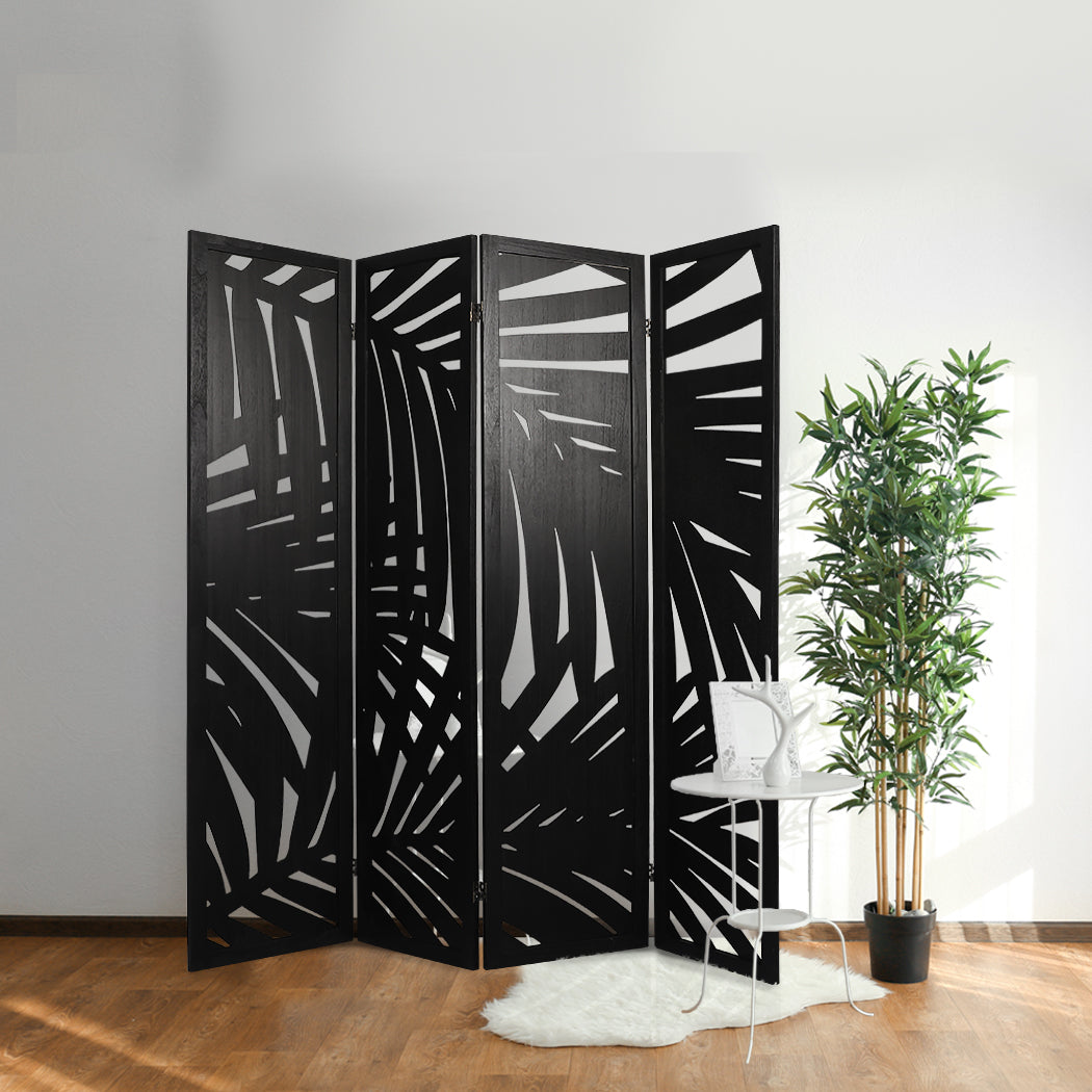Levede 4 Panel Partition Room Divider Black.