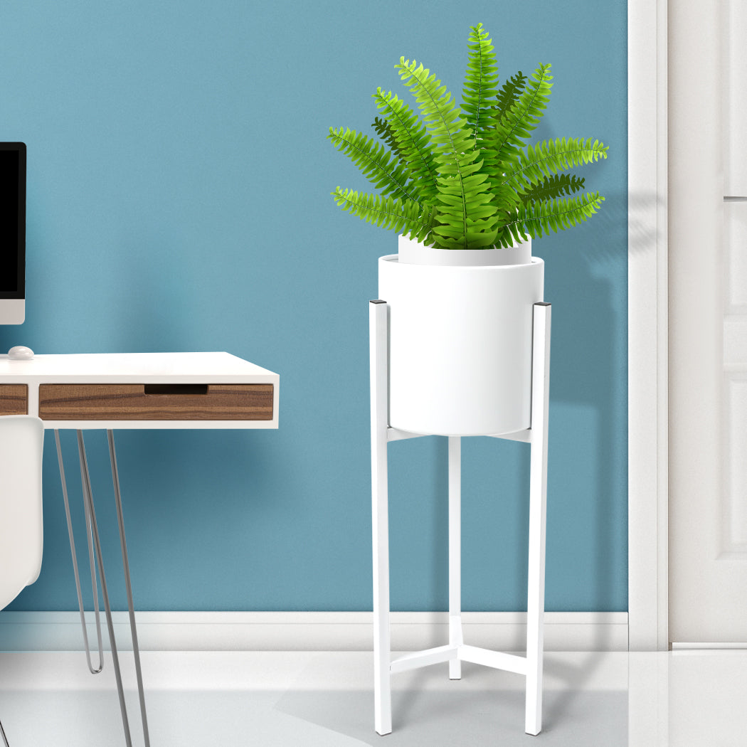 Levede Plant Stand Garden Planter Metal White Small.
