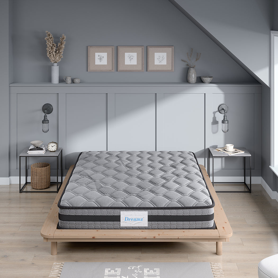 Spring Mattress Bed Pocket Egg Crate Foam Medium Firm King Single 22CM.