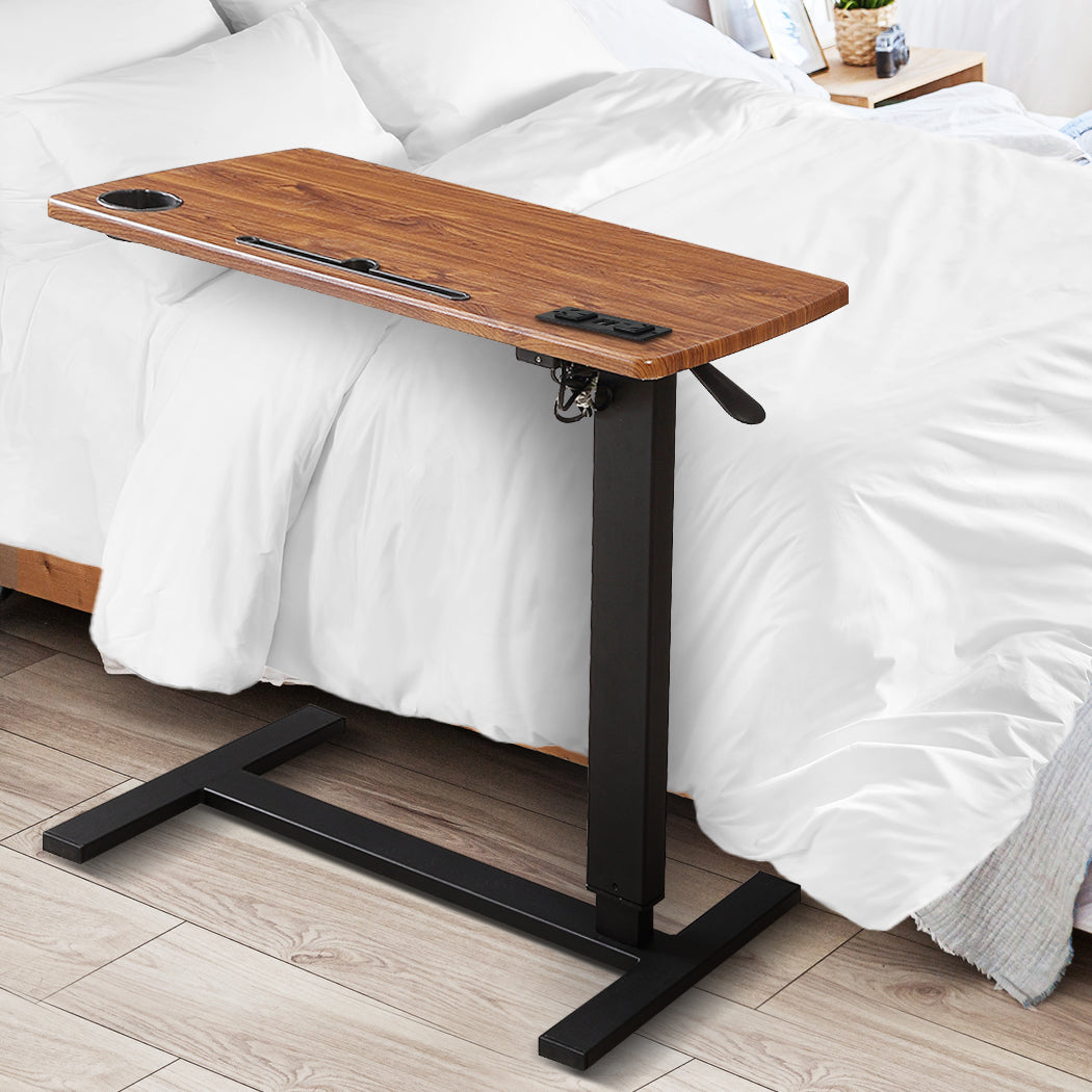 Mobile Standing Desk Foldable Brown Fold.