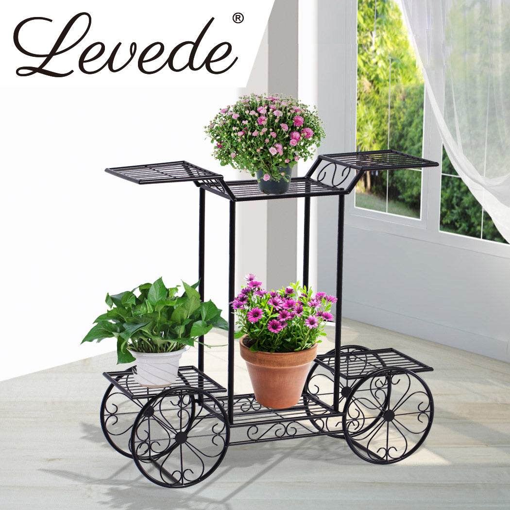 2x Levede Plant Stand Outdoor Indoor Gold.