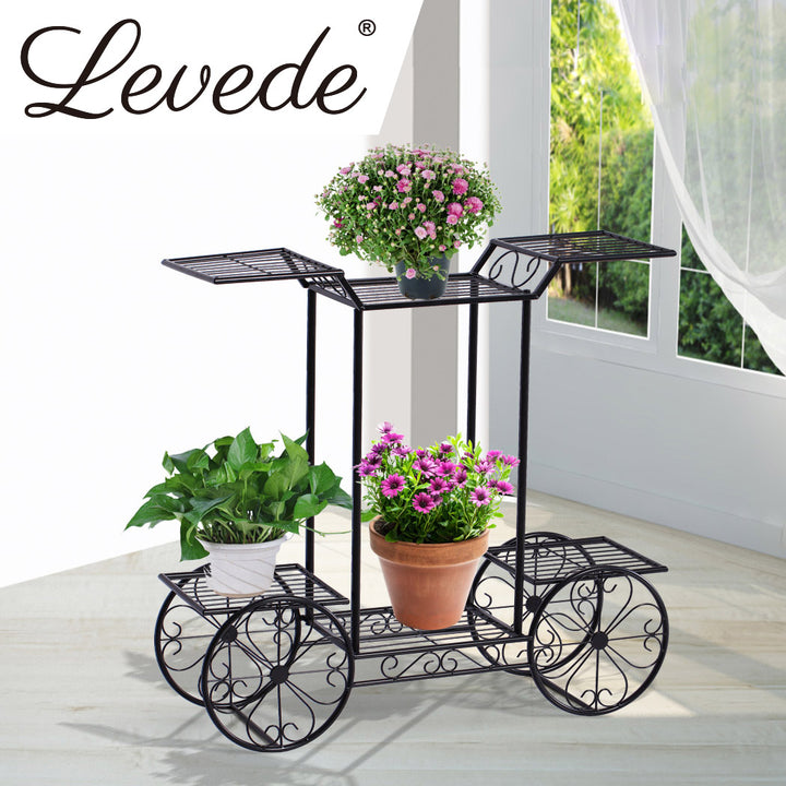 2x Levede Plant Stand Outdoor Indoor Gold.