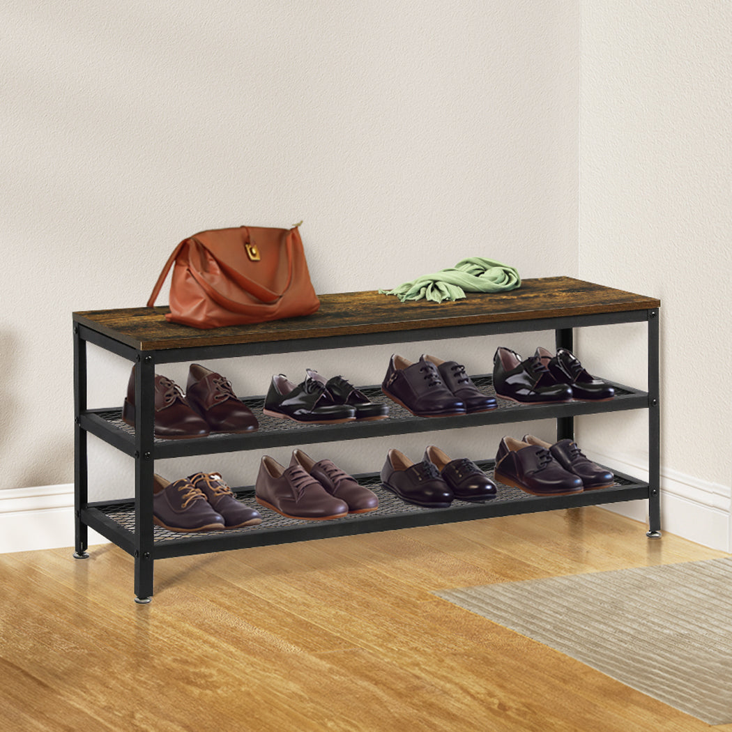 Levede 3-Tier Shoe Rack Bench 100cm.