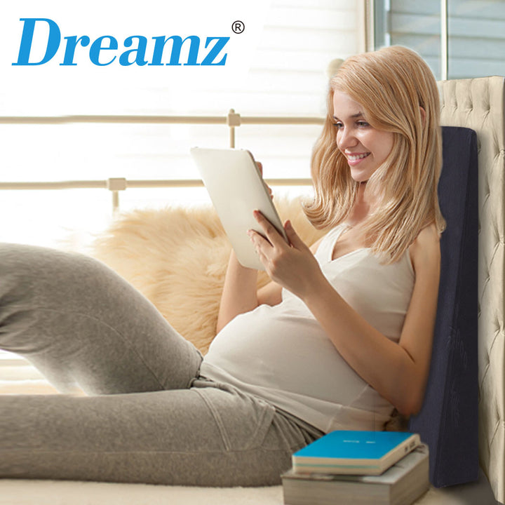 Cool Gel Memory Foam Bed Wedge Pillow With Cover Black 10.