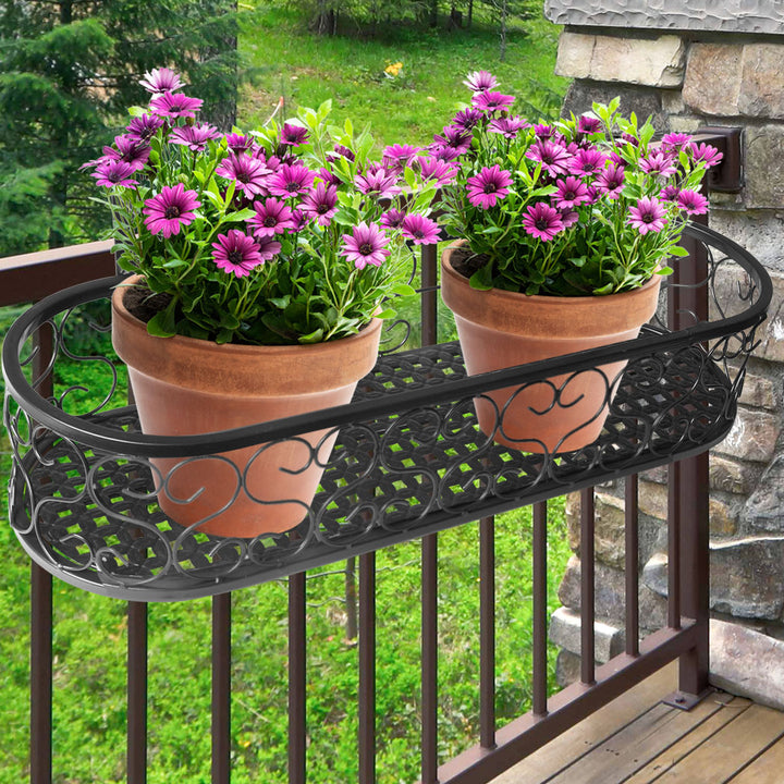 Levede Plant Stand Outdoor Indoor Home Black Oval.