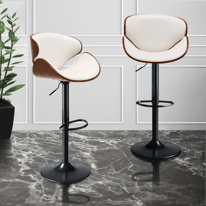 Levede 1x Bar Stools Kitchen Gas Lift White.