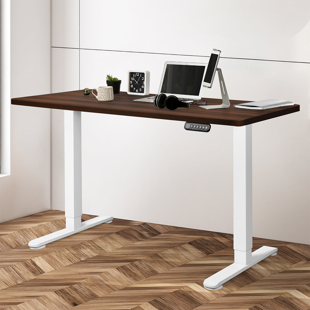 Levede Motorised Standing Desk Adjustable 120cm Walnut 800x 1.5MM.