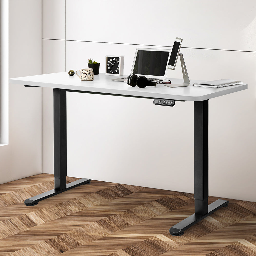 Levede Motorised Standing Desk Adjustable 140cm White 1000x 1MM.