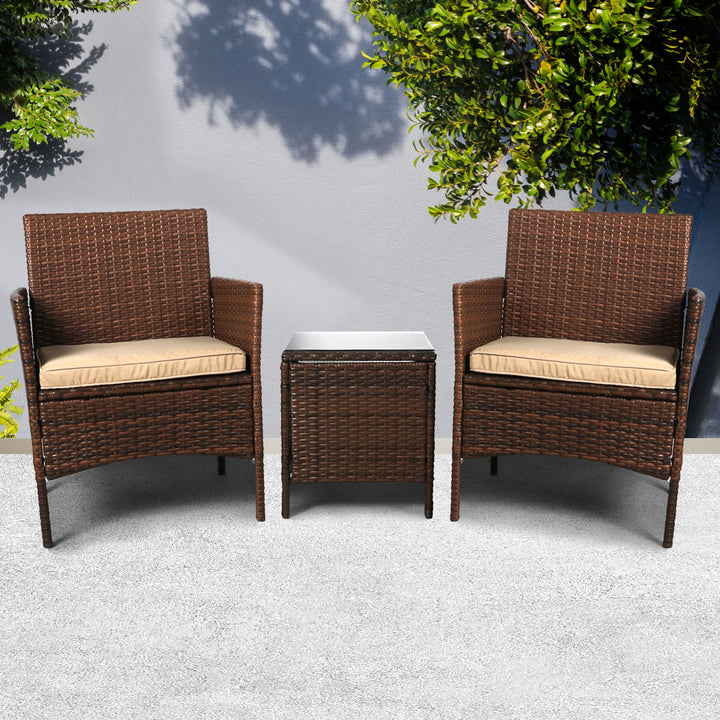Levede Outdoor Furniture Setting Patio Brown.