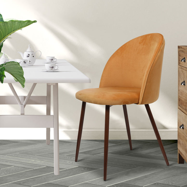 2x Dining Chairs Seat French Mustard.