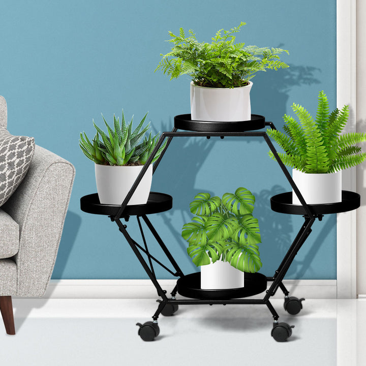 Levede Plant Stand Garden Outdoor Indoor Black.