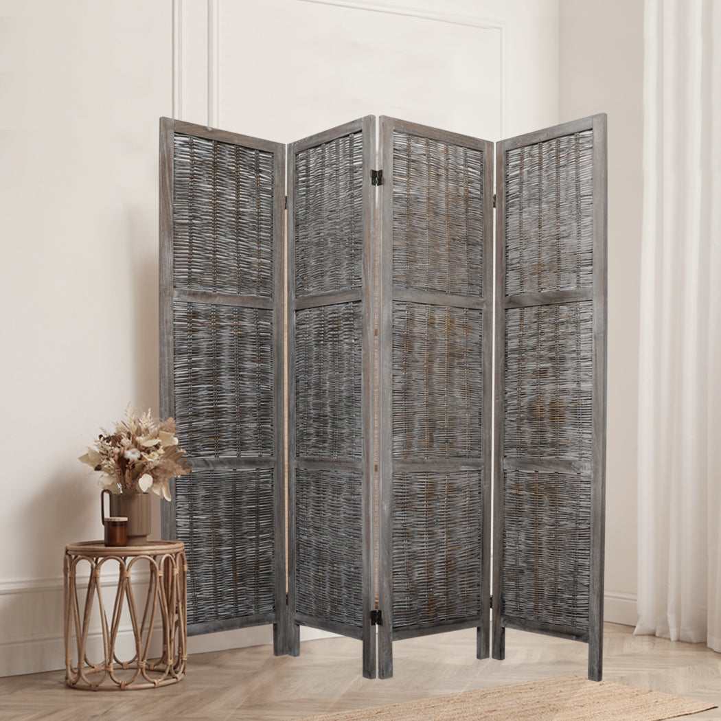 Levede 4 Panels Partition Room Divider Grey.