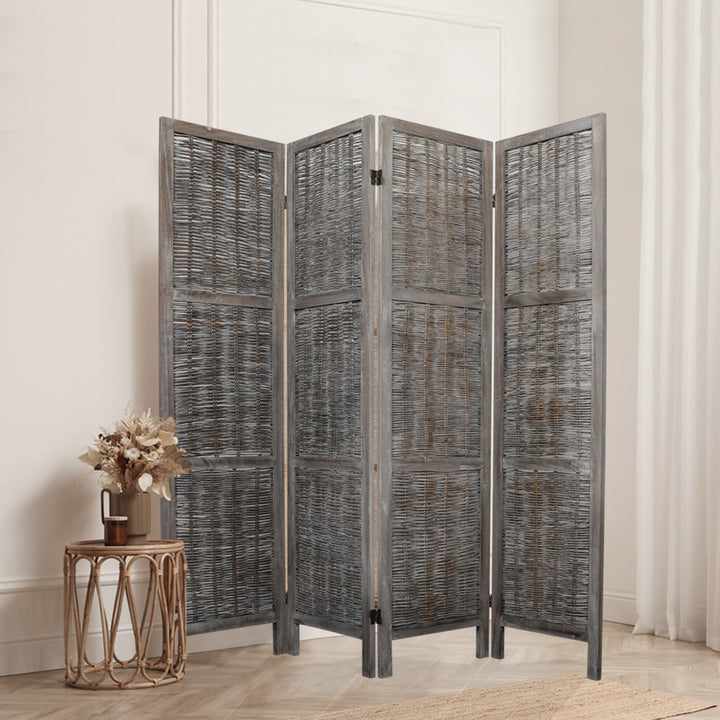Levede 4 Panels Partition Room Divider Grey.