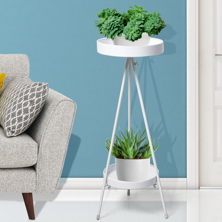 Levede Plant Stand 2 Tiers Outdoor Indoor White Large.
