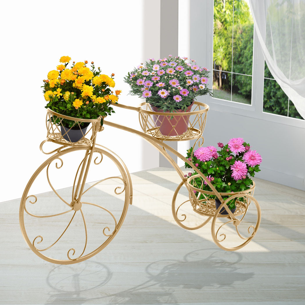 Levede Plant Stand Outdoor Indoor Metal Gold.