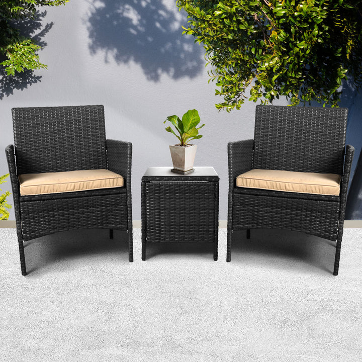 Levede Outdoor Furniture Setting Patio Black.