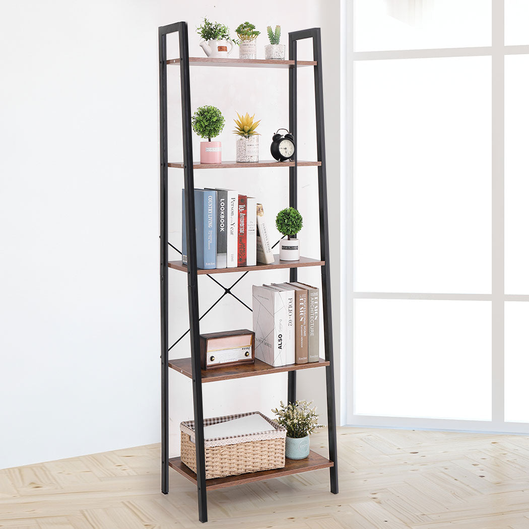 5 Tier Ladder Shelf Bookshelf.