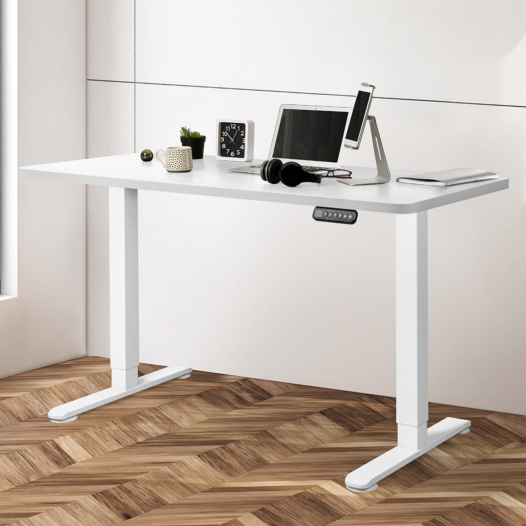 Levede Motorised Standing Desk Adjustable 140cm White 1000x 1MM.