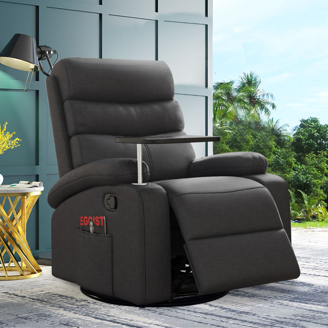 Levede Massage Chair Recliner 360 Swivel Black.