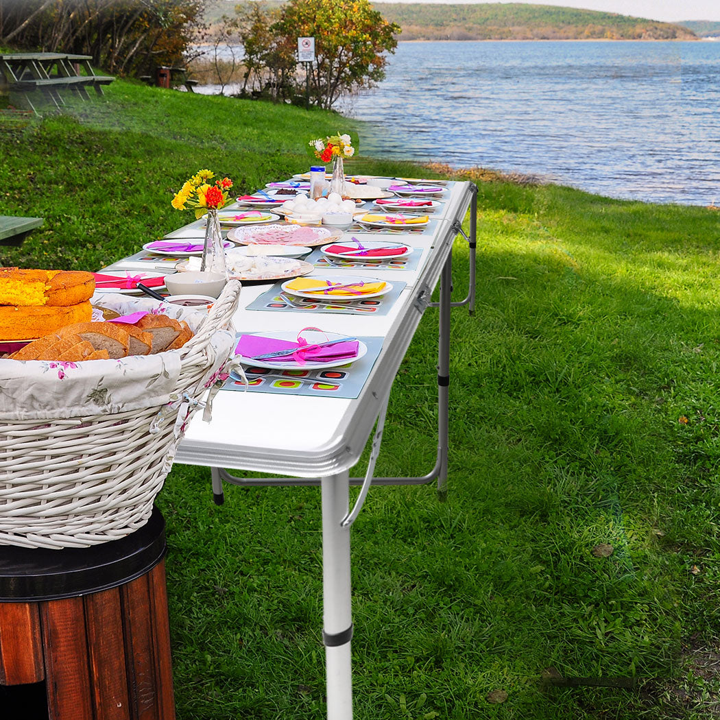 Levede Folding Camping Table Aluminium Silver.