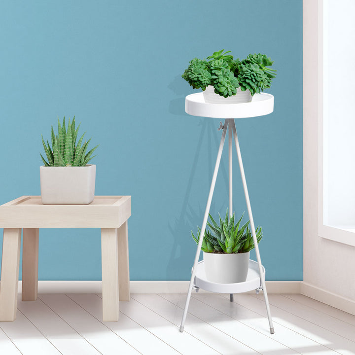 Levede Plant Stand 2 Tiers Outdoor Indoor White Large.