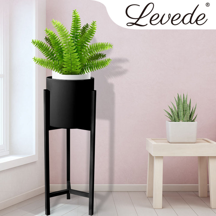 Levede Plant Stand Garden Planter Metal Black Small.