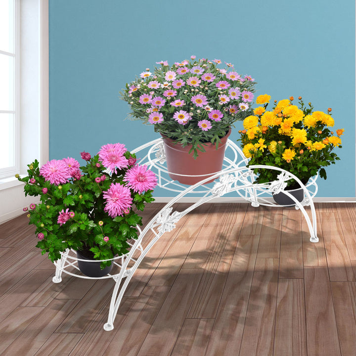 Levede Plant Stand Outdoor Indoor Metal White.
