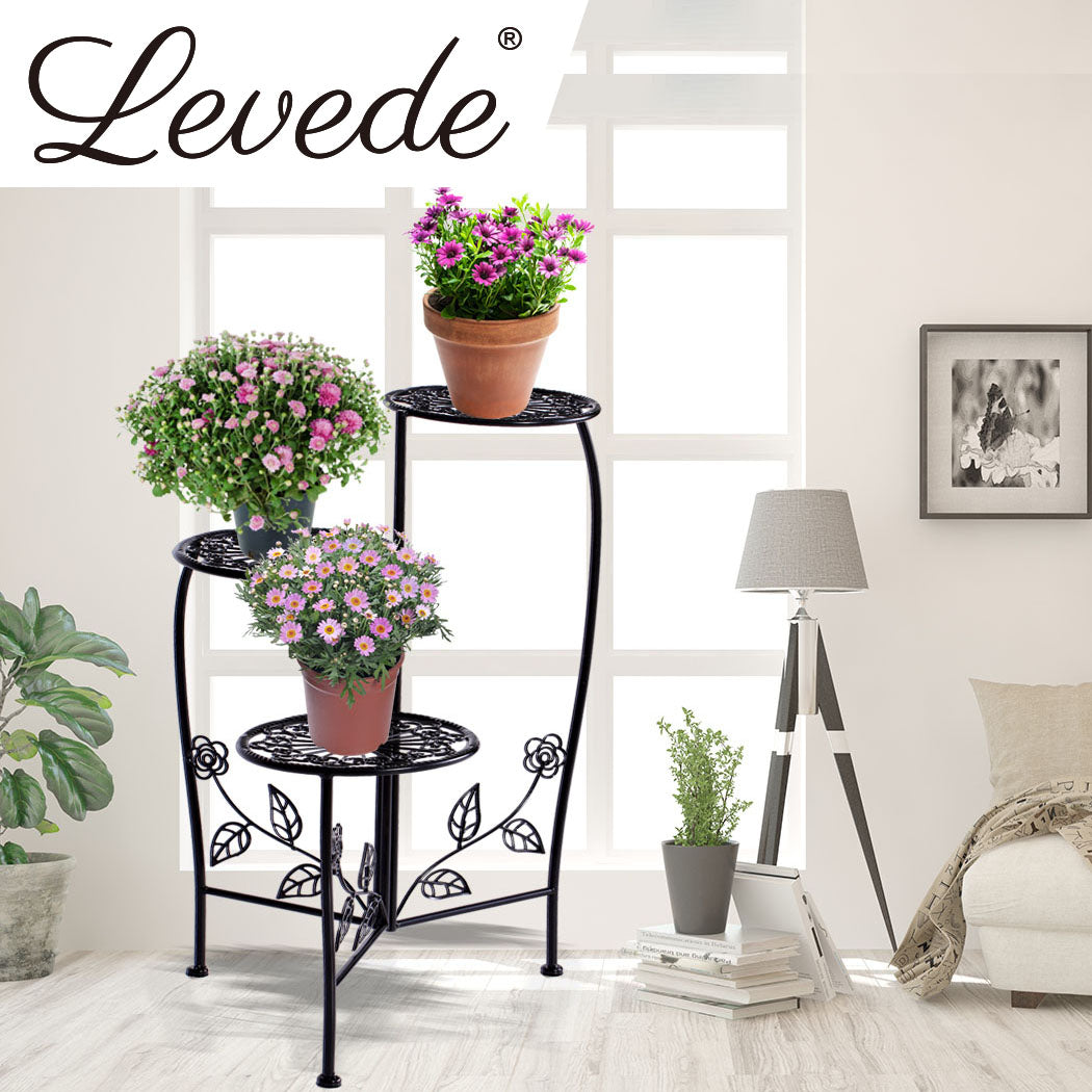 2X Wrought Iron Outdoor Indoor Flower Black 2 Pack.