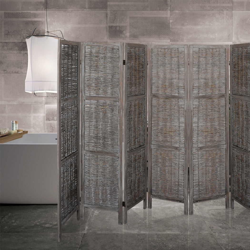 Levede 6 Panels Partition Room Divider Grey.