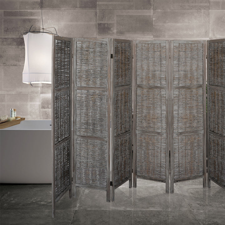 Levede 6 Panels Partition Room Divider Grey.