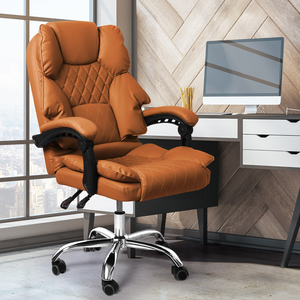 Levede Gaming Chair Office Computer Brown No Footrest.