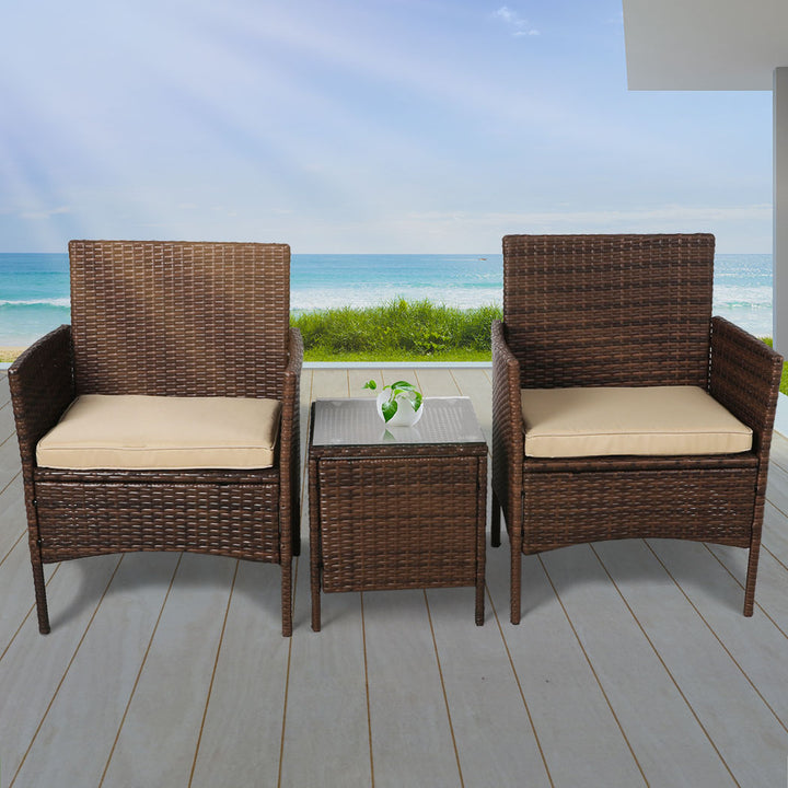 Levede Outdoor Furniture Setting Patio Brown.