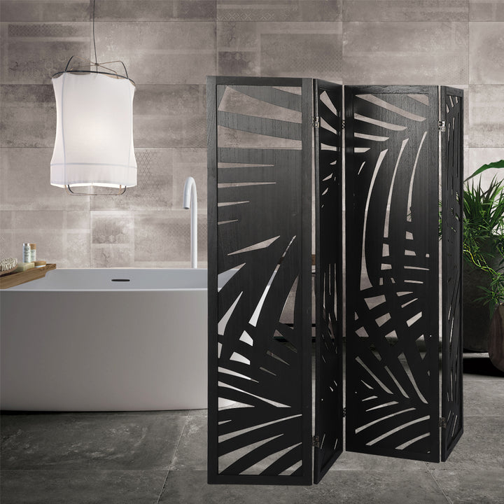 Levede 4 Panel Partition Room Divider Black.