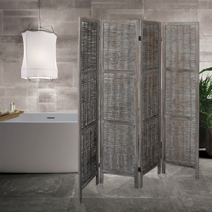 Levede 4 Panels Partition Room Divider Grey.