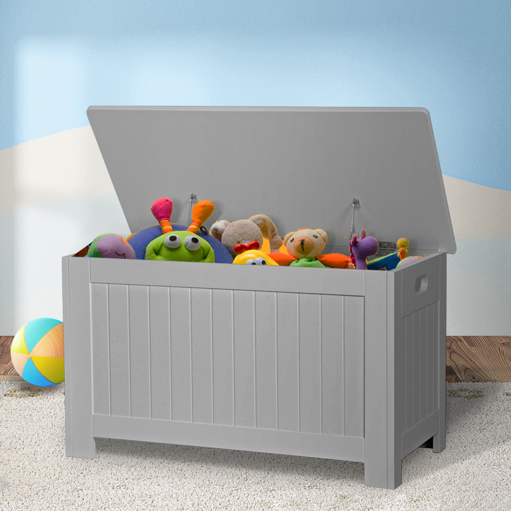 Levede Kids Toy Box Storage Chest Cabinet Grey.