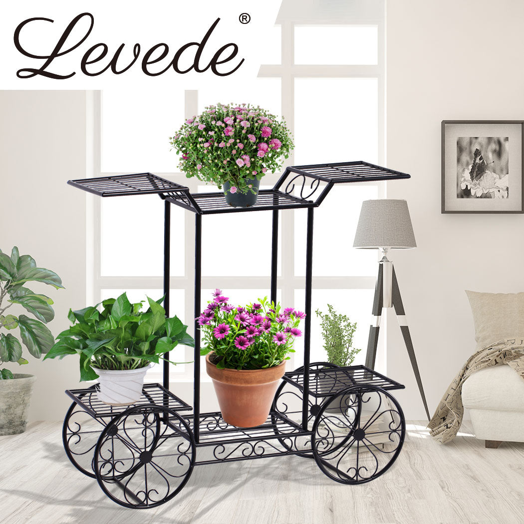 2x Levede Plant Stand Outdoor Indoor Gold.