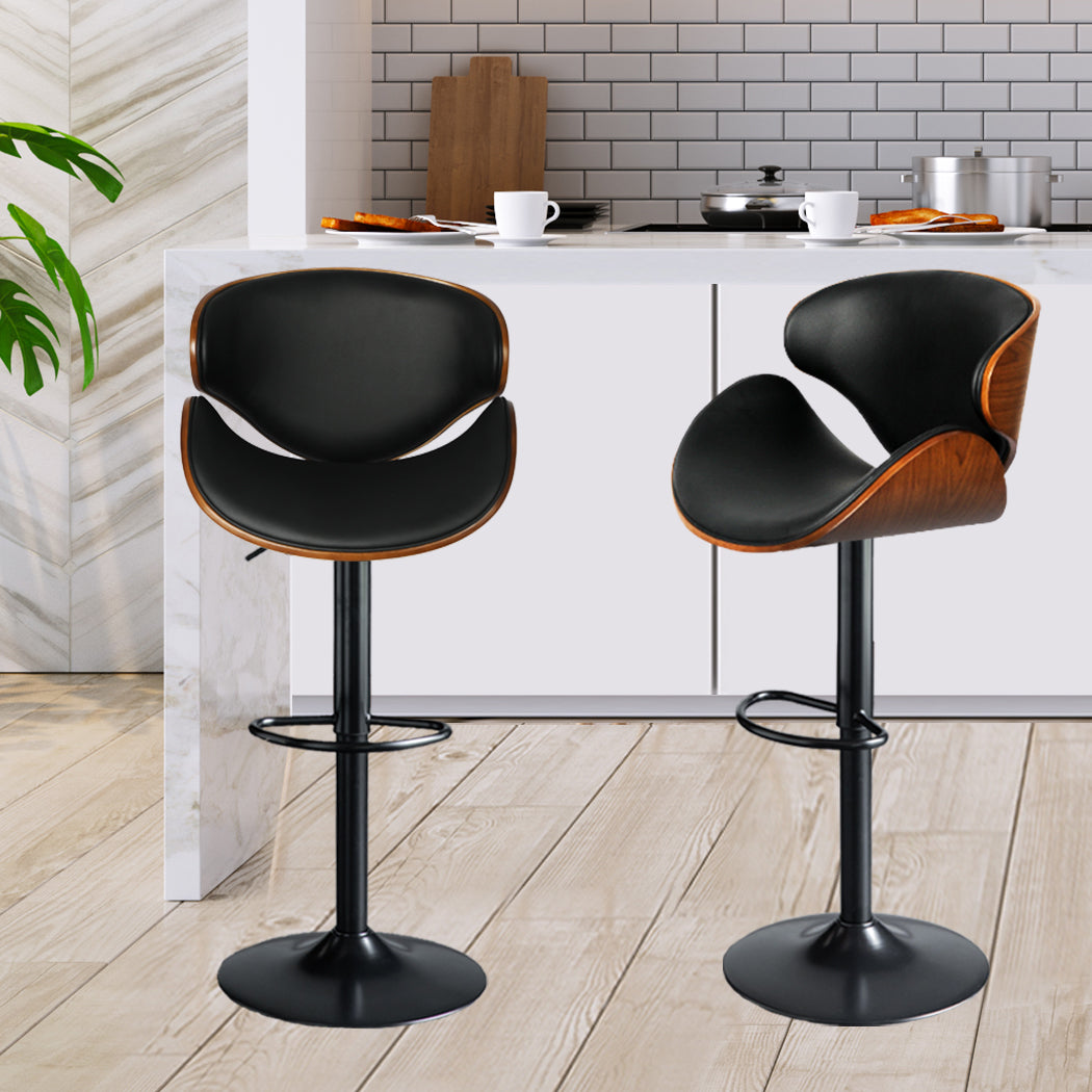 Levede 1x Bar Stools Gas Lift Kitchen Black.